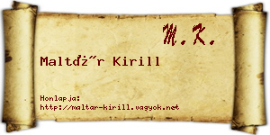 Maltár Kirill névjegykártya